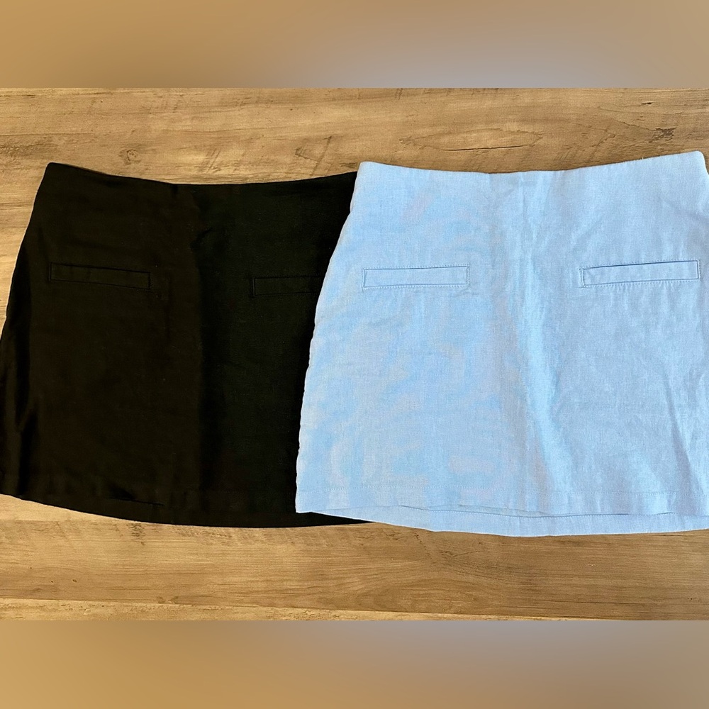 Set of 2 linen mini skirts